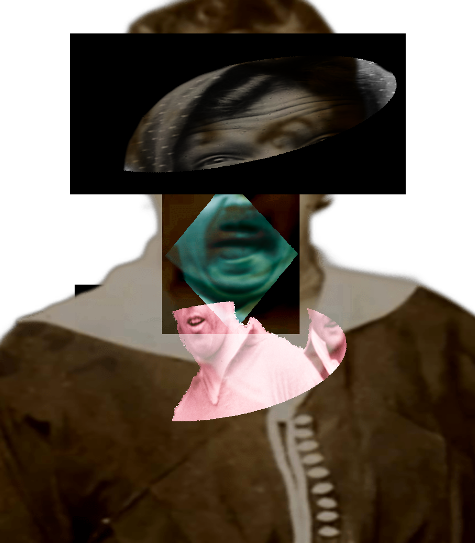 Selfie of a Victorian woman pulling a gas face