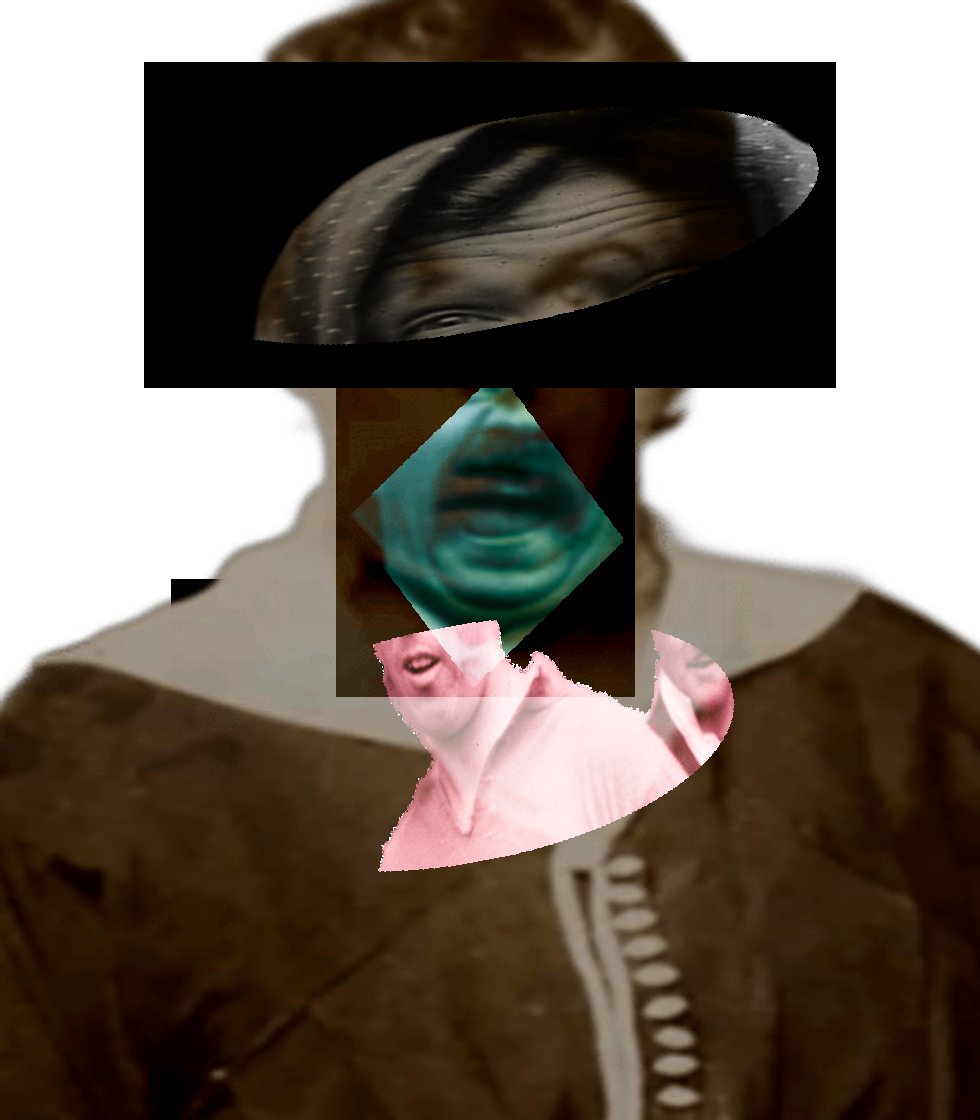 Selfie of a Victorian woman pulling a gas face