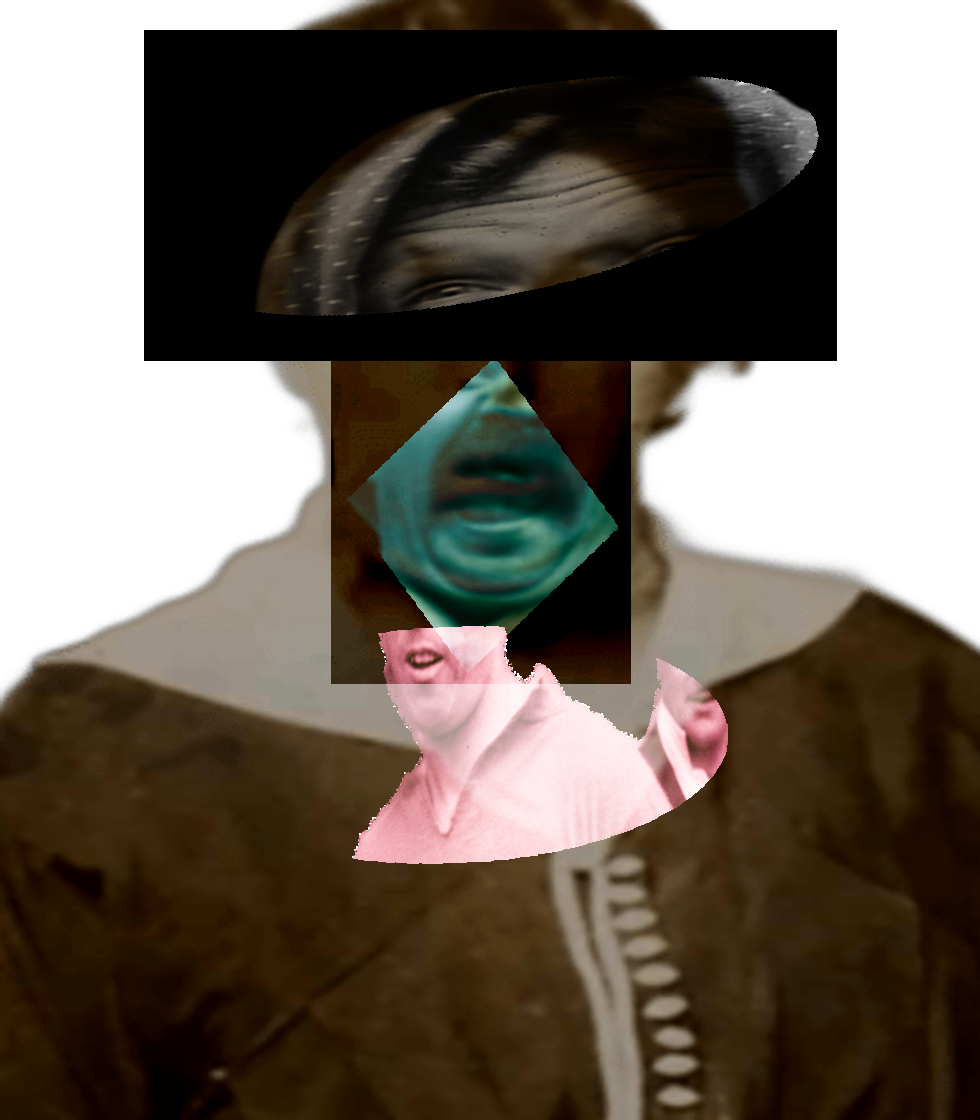 Selfie of a Victorian woman pulling a gas face