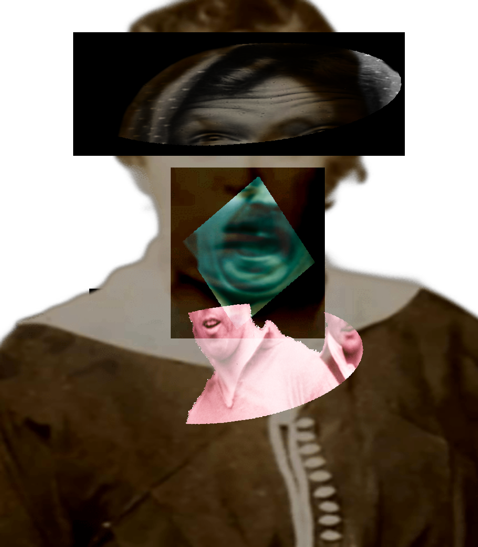 Selfie of a Victorian woman pulling a gas face