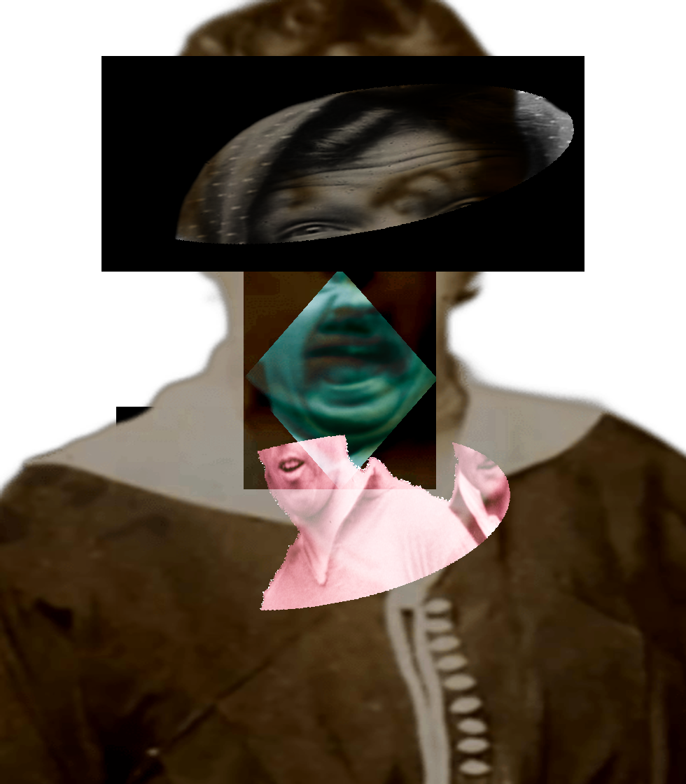 Selfie of a Victorian woman pulling a gas face