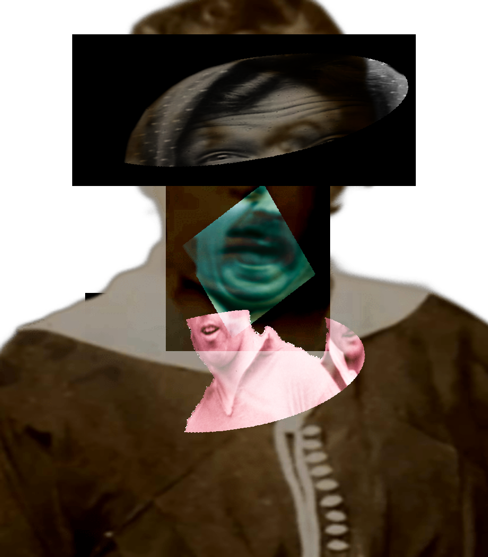 Selfie of a Victorian woman pulling a gas face
