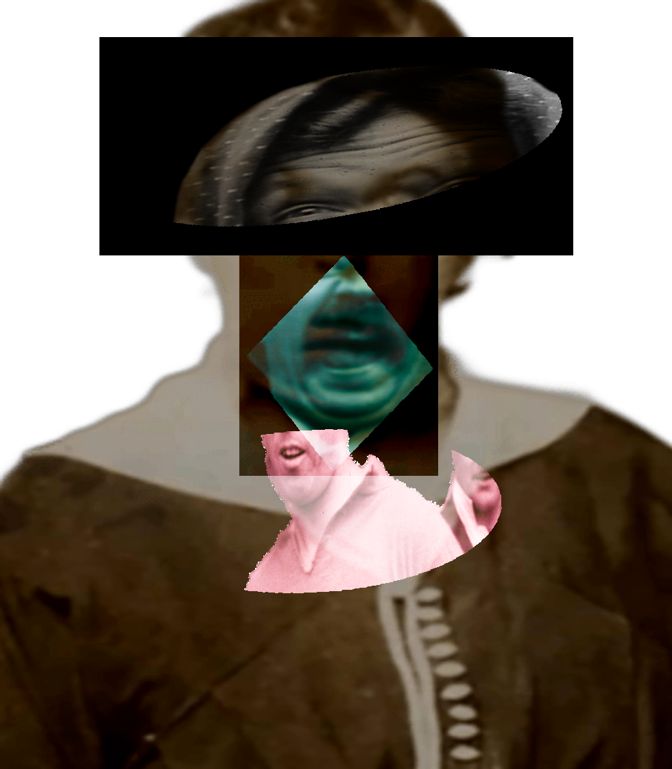 Selfie of a Victorian woman pulling a gas face