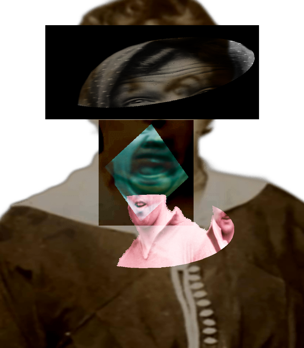 Selfie of a Victorian woman pulling a gas face