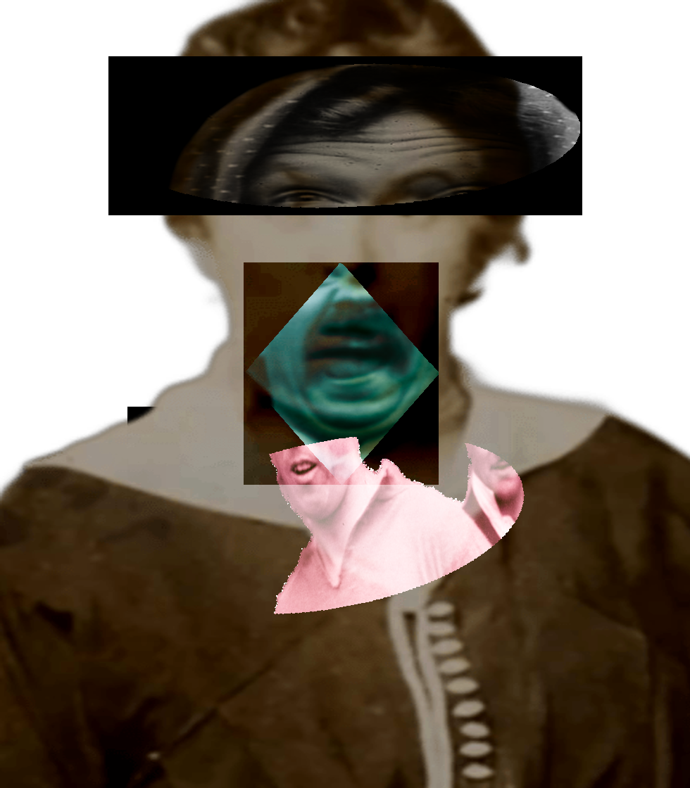 Selfie of a Victorian woman pulling a gas face