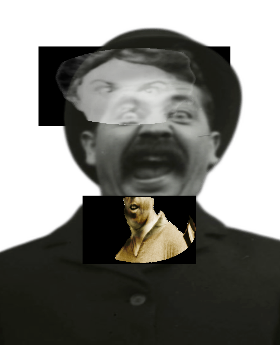 Selfie of a Victorian man, who is making a funny face