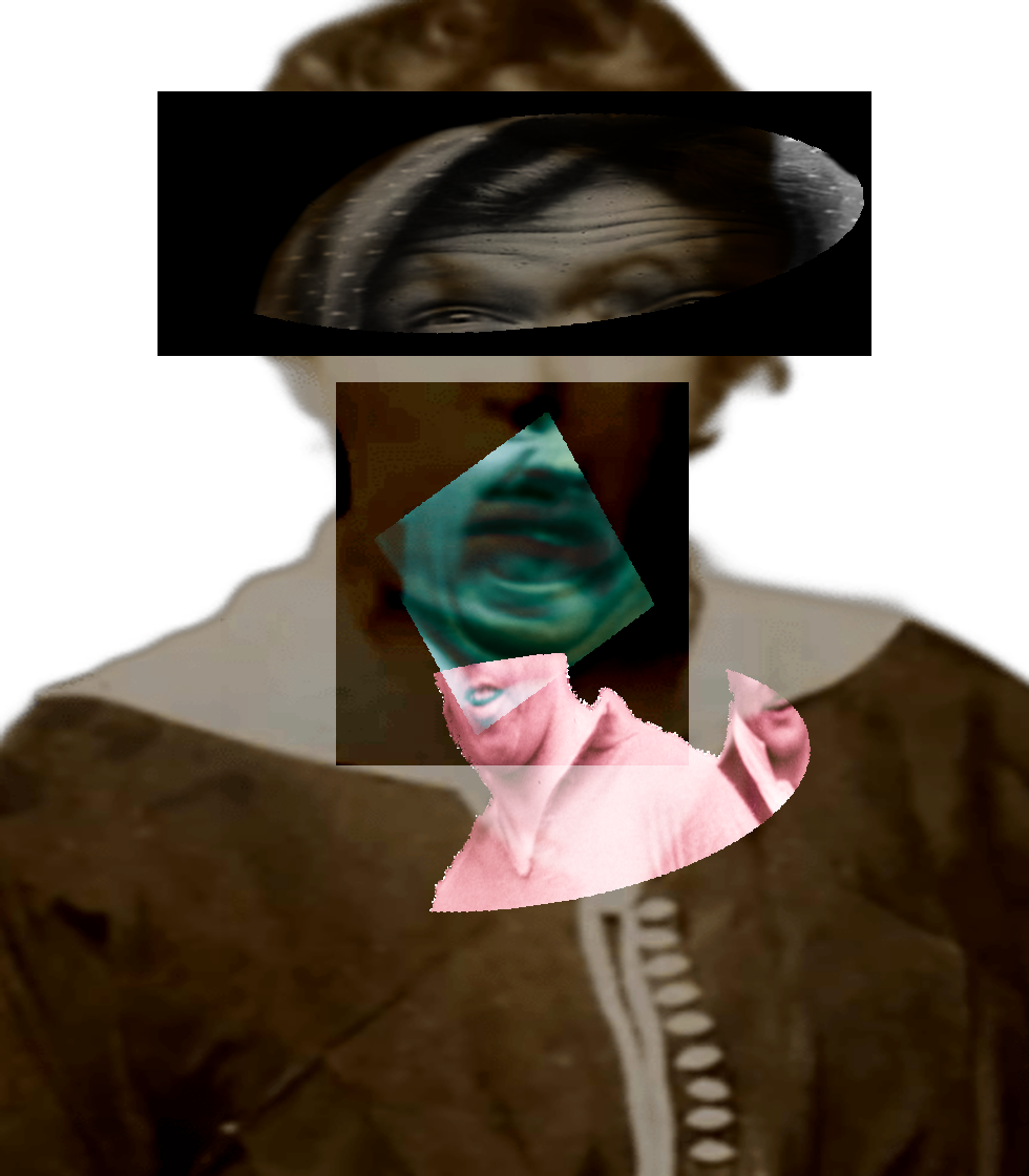 Selfie of a Victorian woman pulling a gas face