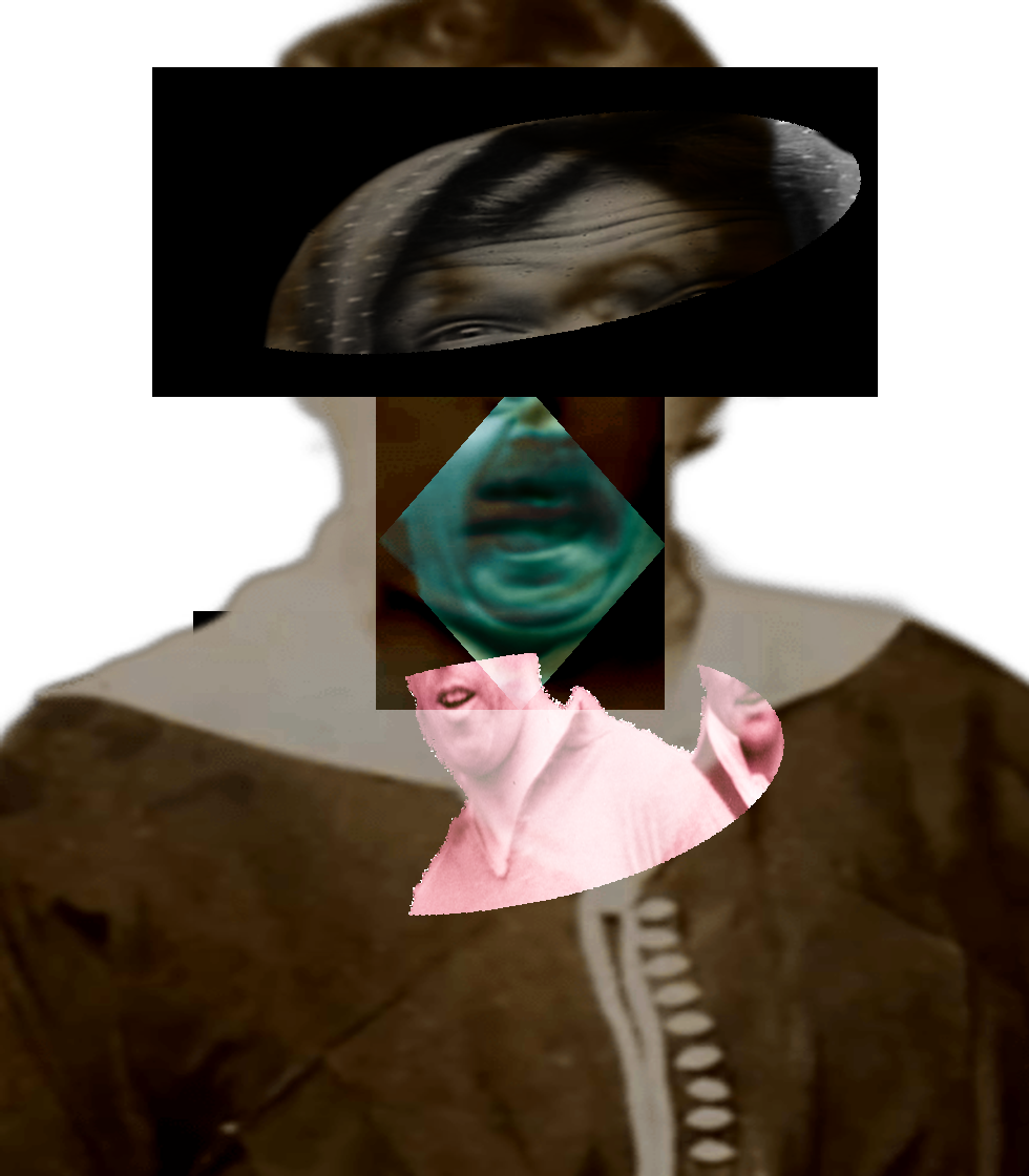 Selfie of a Victorian woman pulling a gas face