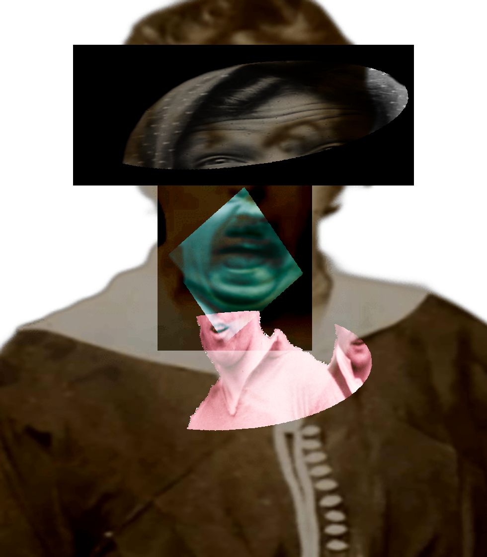 Selfie of a Victorian woman pulling a gas face