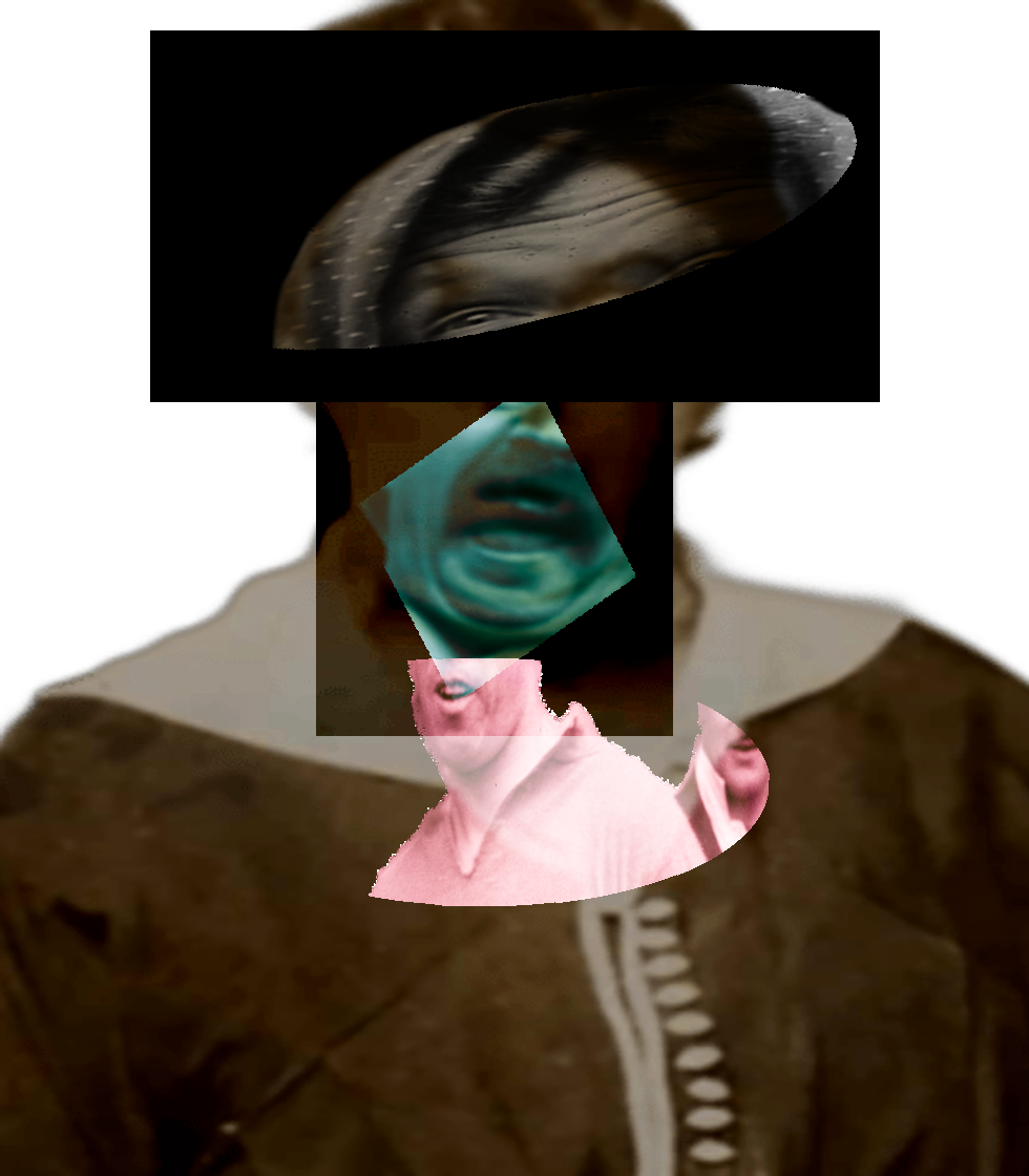 Selfie of a Victorian woman pulling a gas face