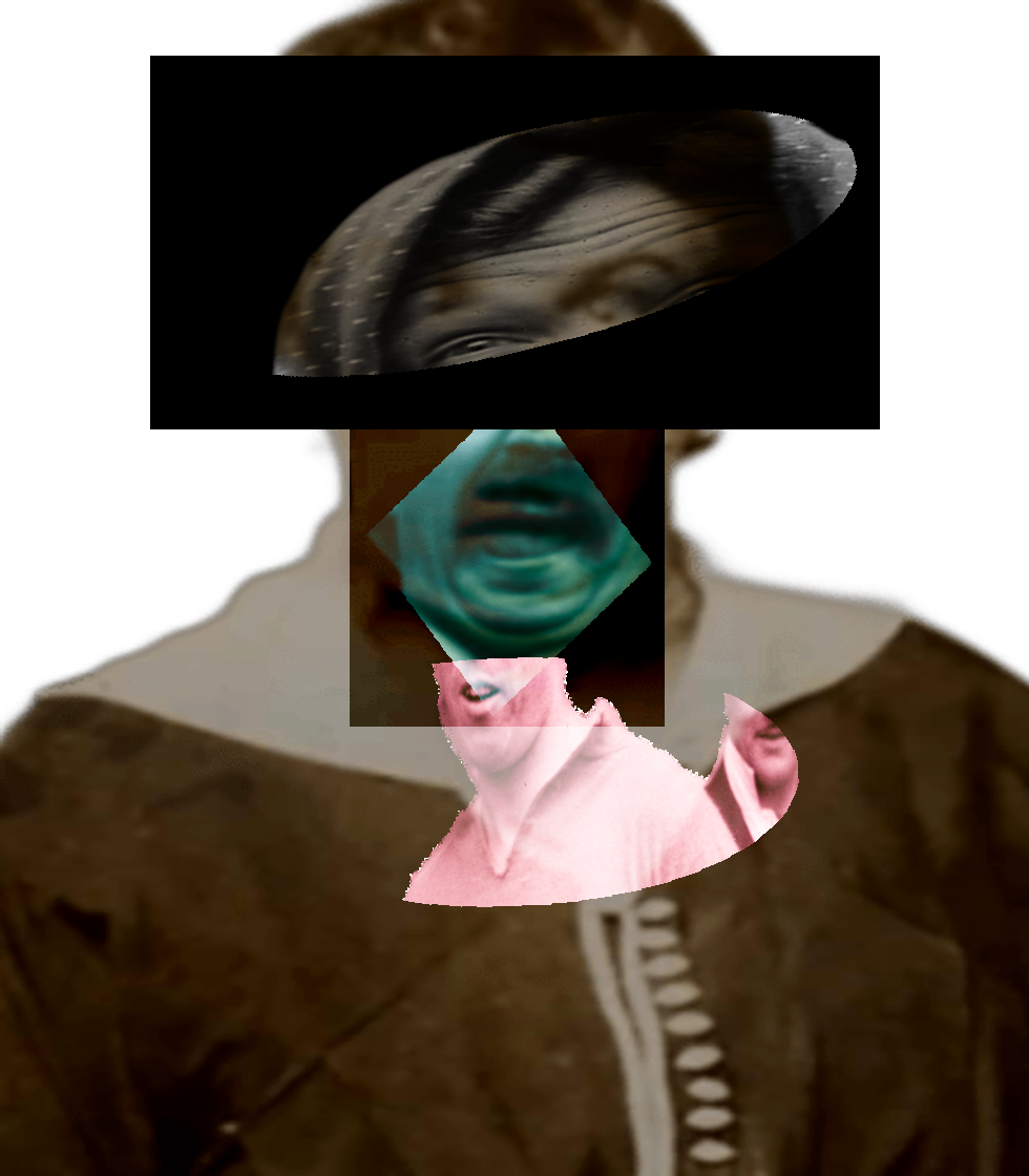 Selfie of a Victorian woman pulling a gas face