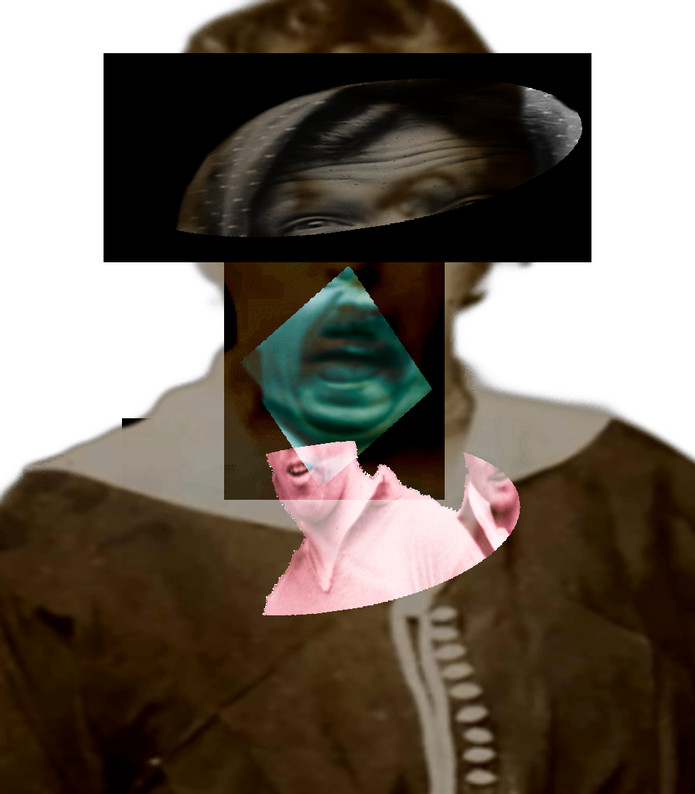 Selfie of a Victorian woman pulling a gas face